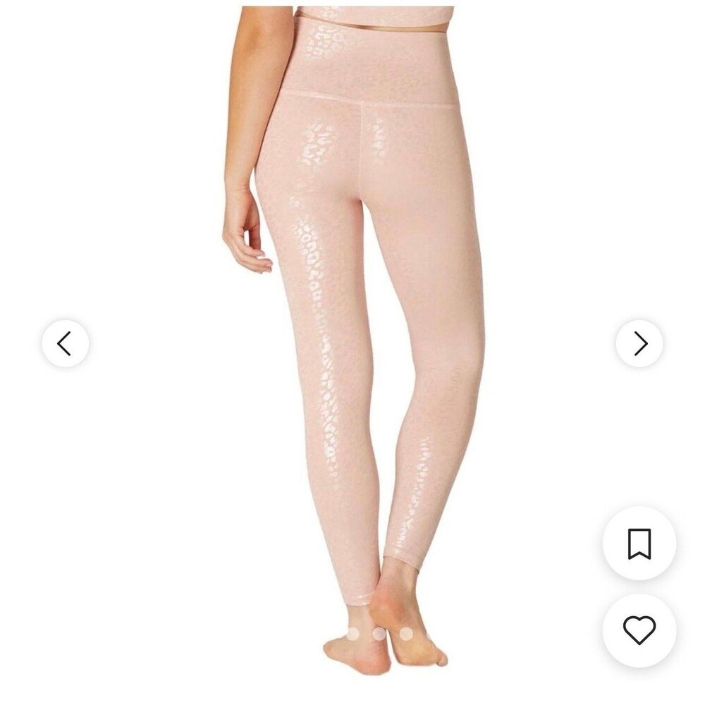 BEYOND YOGA Pink iridescent leopard legging size L